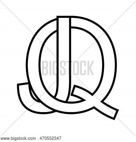 Logo Sign Qj Jq, Icon Double Letters Logotype Q J