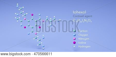 Iohexol Molecule, Molecular Structures, Contrast Agent, 3d Model, Structural Chemical Formula And At