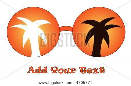 Orange Gläser mit abstrakten Siluettes Palmen
