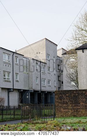 Council Flats In Poor Housing Estate With Many Social Welfare Issues In Port Glasgow