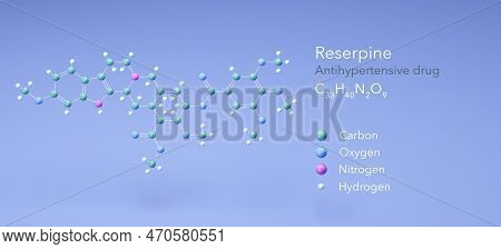 Reserpine Molecule, Molecular Structures, Antihypertensive Drug, 3d Model, Structural Chemical Formu