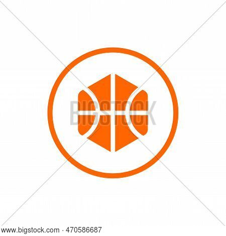 Hexagon Basket Ball Logo Icon Desgin Vector Art