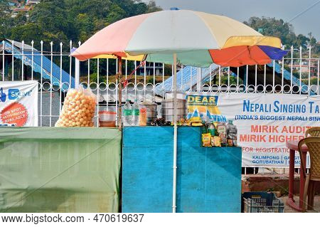 A Fast Food Stall Selling Fuchka For Tourist People In Mirik Darjeeling West Bengal India South Asia