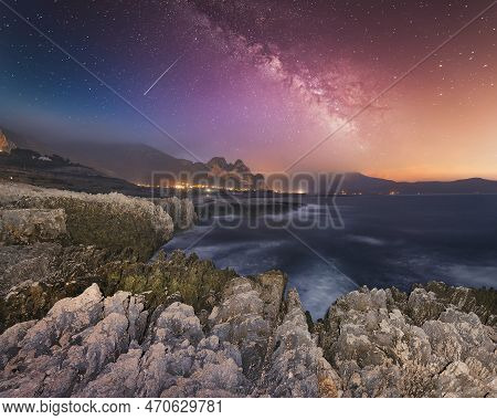 Gorgeous Evening Seascape Of Isolidda Beach On San Vito Cape. Popular Travel Destination Of Mediterr