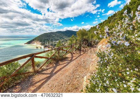 Gorgeous Islets Faraglioni Di Puglia In Summer Adriatic Sea Bay Baia Delle Zagare. Mattinata Faragli
