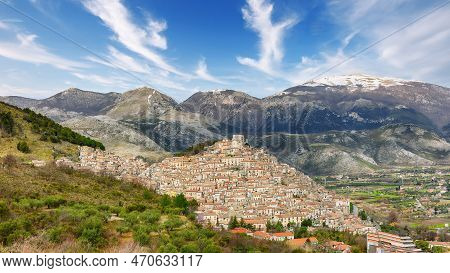 Amazing View Of Morano Calabro. One Of The Most Beautiful Villages (medieval Borgo) In Calabria. Loc