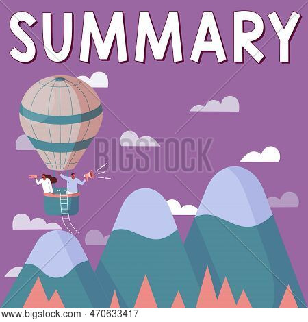 Inspiration Showing Sign Summary. Word Written On Brief Statement Abstract Synopsis Concise Abbrevia