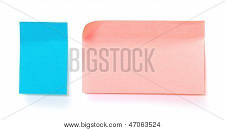 Blau und rosa Papier klebrige Aufkleber