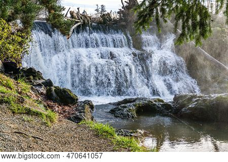 A Landscape Shot Of Upper Tumwater Falls In Washington State.
