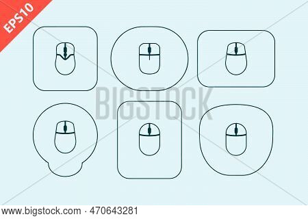 Hand Drawn Wireless Mouse And Mouse Pad Icon Design Vector Flat Modern Isolated Illustration