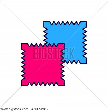 Filled Outline Textile Fabric Roll Icon Isolated On White Background. Roll, Mat, Rug, Cloth, Carpet 