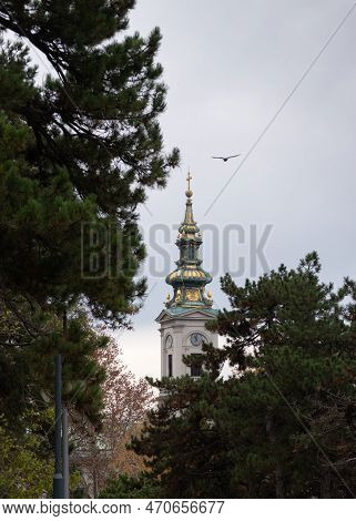 Holy Archangel Michael Orthodox Church Tower In Belgrade (serbian: Saborna Crkva)