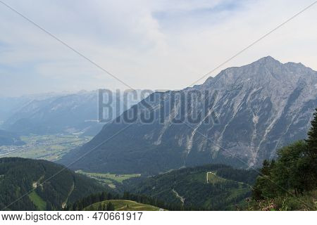 Panorama View Of Mountain Hinteres Freieck Seen From Rossfeldpanoramastrasse (horse Field Panoramic 