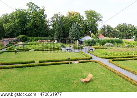 Garden Of Franciscan Frauenberg Monastery In Fulda, Germany