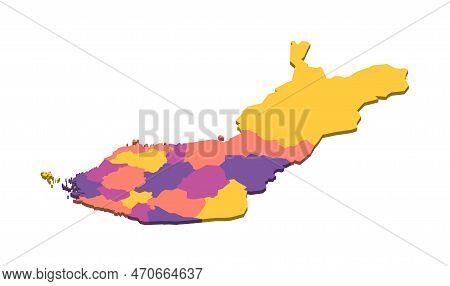 Finland Political Map Of Administrative Divisions - Regions And One Autonomous Region Of Aland. Isom