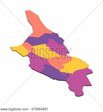 Georgia Political Map Of Administrative Divisions - Regions And Autonomous Republics Of Abkhasia And