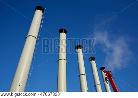 Bucharest, Romania - February 13, 2023: Temporary Thermal Power Plant Built On The Former Cet Titan 