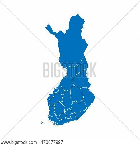 Finland Political Map Of Administrative Divisions - Regions And One Autonomous Region Of Aland. Soli