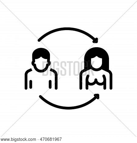 Black Solid Icon For Conversion Change Changing Lgbtqi Transgender Transvestism Alteration Transform