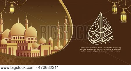 Ramadan Kareem Islamic Background Vector. Happy Islamic New Hijri Year. Graphic Design For The Decor