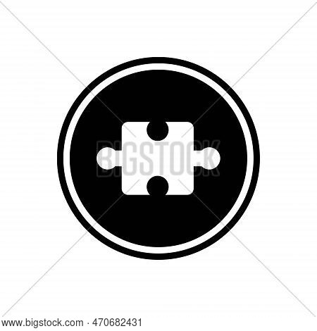 Black Solid Icon For Extension Puzzle Game Pixel Jigsaw Jigsaw-puzzle Addition Add-on Adjunct