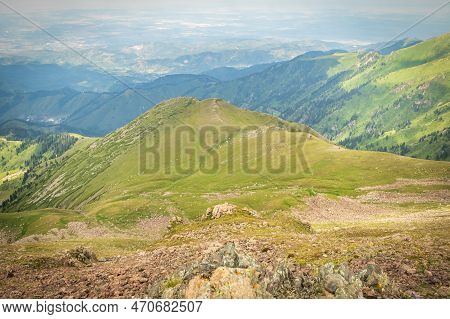 Landscape View Of Mount Furmanov From Panorama Peak In The Almaty Mountains