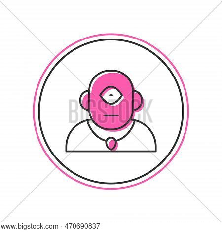 Filled Outline Cyclops Icon Isolated On White Background. Vector