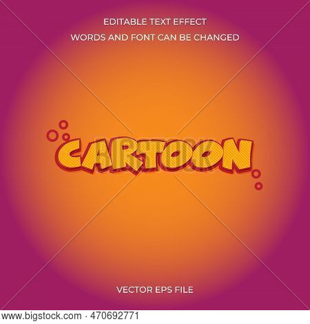 Cartoon 3d Editable Text Effect Vector Template