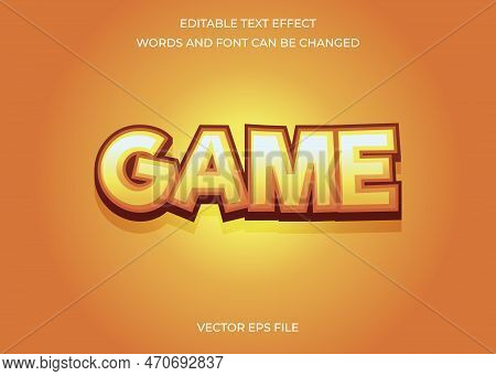 Editable Game Text Effect Design Vector Template