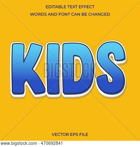 Editable Kids Text Effect Design Vector Template