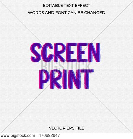 Editable Screen Print Text Effect Design Template