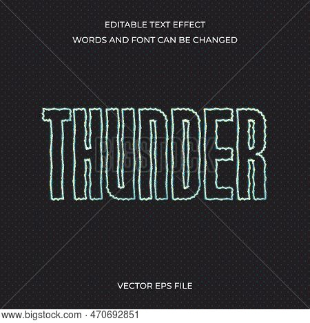 Editable Thunder Text Effect Design Vector Template