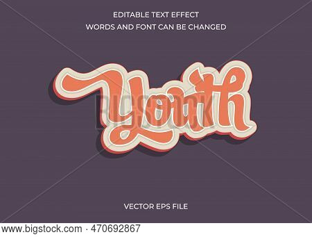 Editable Youth Text Effect	 Design Vector Template