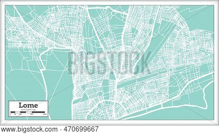 Lome Togo City Map In Retro Style. Outline Map. Vector Illustration.