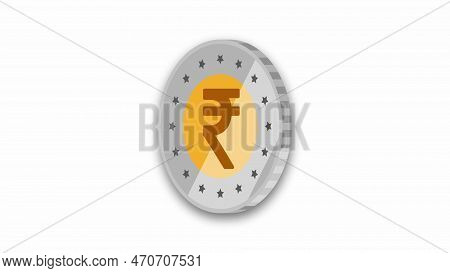 Realistic Rupee Icon On White Background. Vd_1282