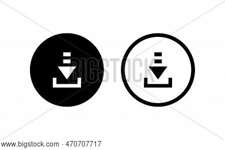 Arrow Download Icon Set Collection Vector Template.