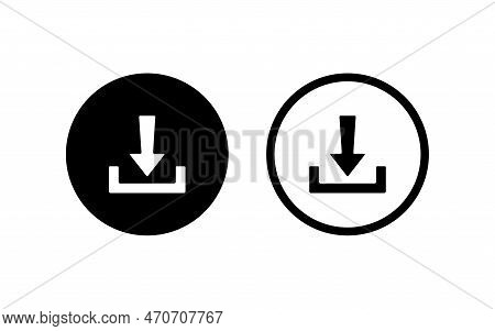 Arrow Download Icon Set Collection Vector Template.