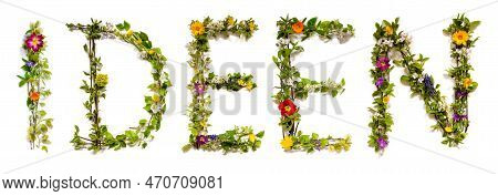 Blooming Flower Letters Building German Word Ideen Means Ideas