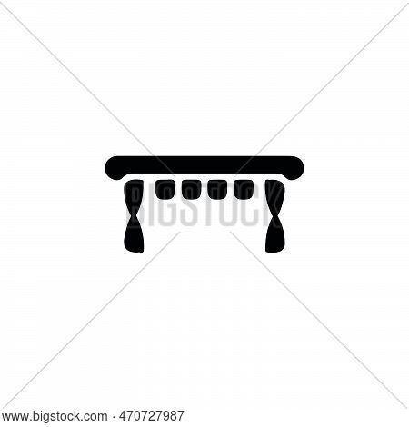 Theater Curtain Icon. Simple Style Theater Ticket Company Poster Background Symbol. Theater Curtain 