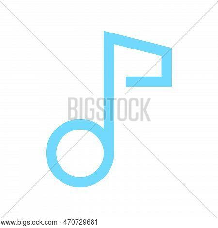 Music Note Icon Line Isolated On White Background. Black Flat Thin Icon On Modern Outline Style. Lin
