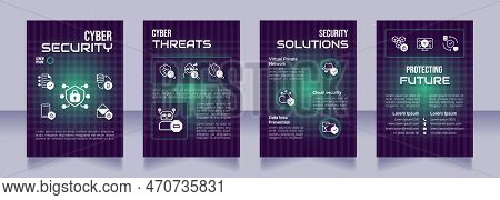 Cybersecurity Purple Premade Brochure Template. Computer Science. Cybercrime Prevention Booklet Desi