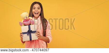 Kid Wear Soft Nightsuit Play With Toy. Child In Cozy Sleepwear. Skin Beauty. Sweet Dreams. Child Wit