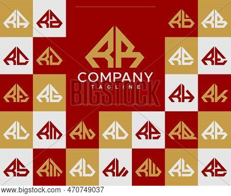 Luxury Diamond Rr R Logo Design Set. Abstract Jewelry R Initial Logo.