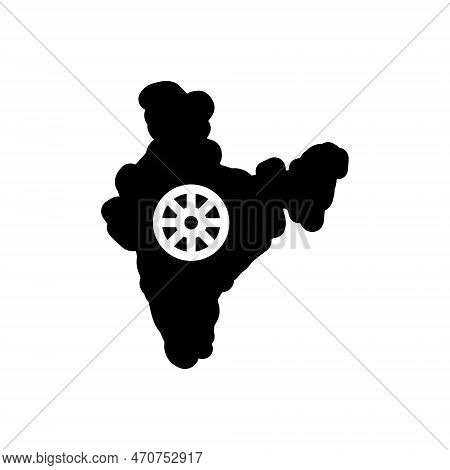 Black Solid Icon For National India Political-map Border Country Province Region Bharat Hindustan As