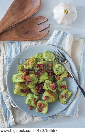 Healthy Home Made Gnocchi With Wild Garlic
