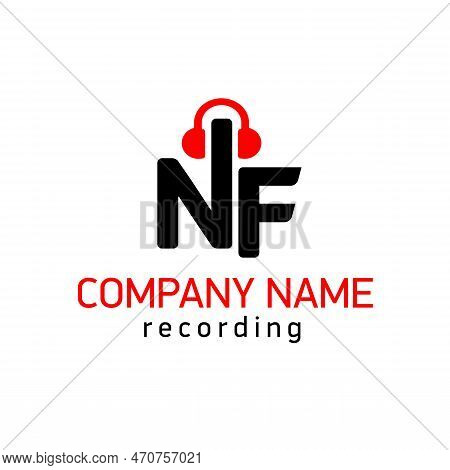 Music Logo Design Element. Logo Emblem Monogram Nf.