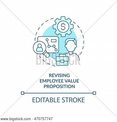 Revising Employee Value Proposition Turquoise Concept Icon. Dei Workplace Initiative Abstract Idea T