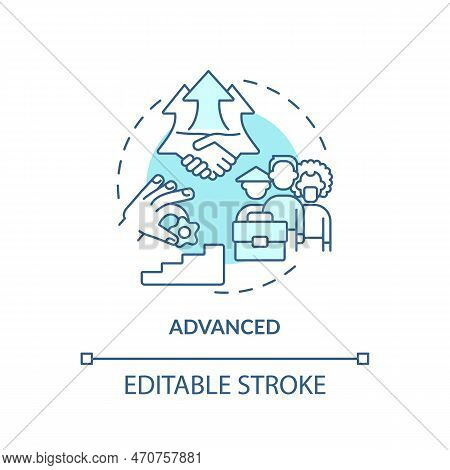 Advanced Turquoise Concept Icon. Development Level. Dei Program Maturity Stage Abstract Idea Thin Li