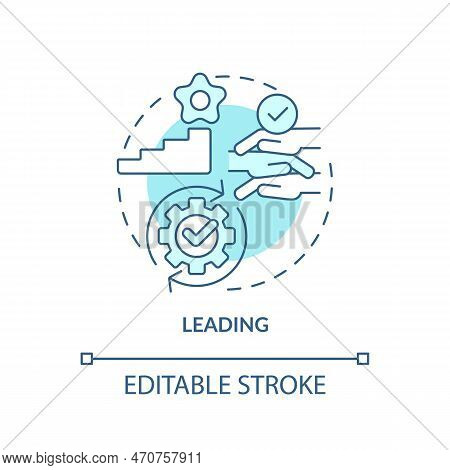 Leading Turquoise Concept Icon. Sustainable Approach. Dei Program Maturity Stage Abstract Idea Thin 