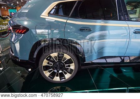 Munich, Germany - October 12th 2022 - The Bmw Welt, Side Of The Suv Bmw Xm Series 2023.